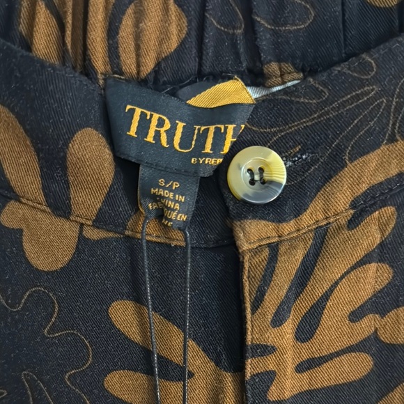 Truth Black and Orange Leaf Pattern Trousers - Picture 4 of 8